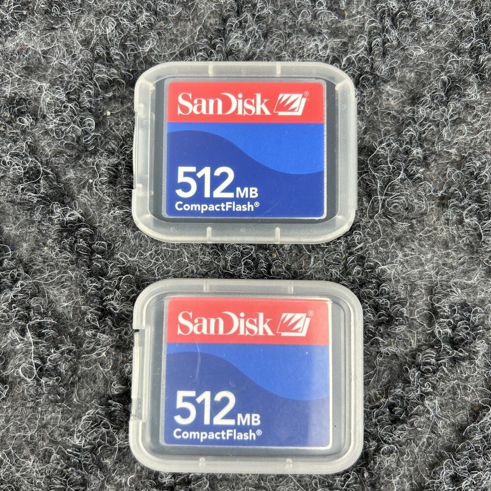 Lot Of 2 SanDisk 512MB CompactFlash CF Card SDCFJ